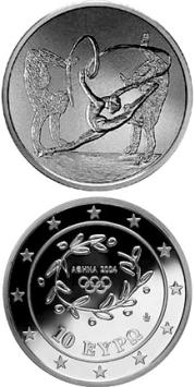 Olympische Zomerspelen Rhythmische Gymnastiek 10 euro Griekenland 2003 Proof